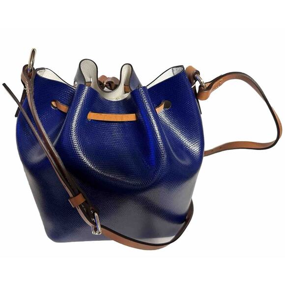 Dooney & Bourke Serena Small Bucket Bag crossbody pouch Blue Vintage 41-05 - Picture 5 of 14
